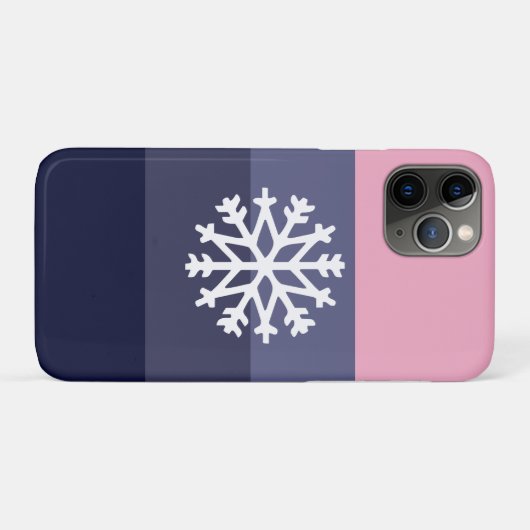 Moderne Vakantie Sneeuwvlok Paarse Roze Kleurblok Case-Mate iPhone Case (Achterkant (horizontaal))