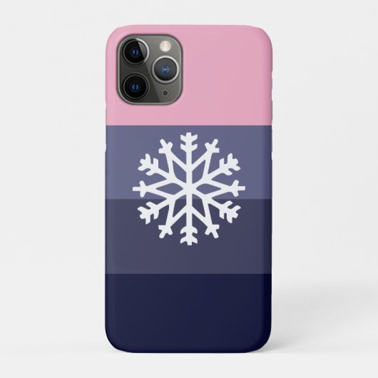 Moderne Vakantie Sneeuwvlok Paarse Roze Kleurblok Case-Mate iPhone Case (Achterkant)