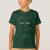 Moderne vakantie Tiny Green Bow Kerstmis T-shirt (Voorkant)