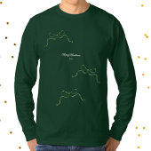 Moderne vakantie Tiny Green Bow Kerstmis T-shirt