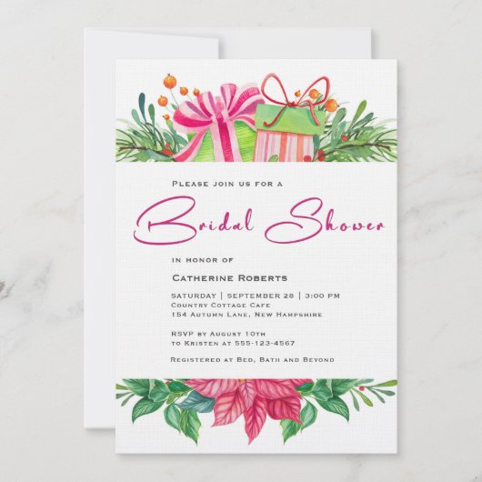 Moderne vakantie Waterverf Bloemen Vrijgezellenfee Kaart (Voorkant)