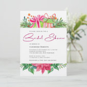 Moderne vakantie Waterverf Bloemen Vrijgezellenfee Kaart (Staand voorkant)