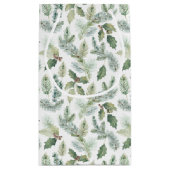 Moderne vakantie Waterverf Greenery Christmas Klein Cadeauzakje (Achterkant)