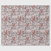 Moderne vakantie woord kunst beige kerst cadeaupapier (Vlak)