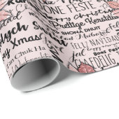 Moderne vakantie woord kunst beige kerst cadeaupapier (Rol Hoek)