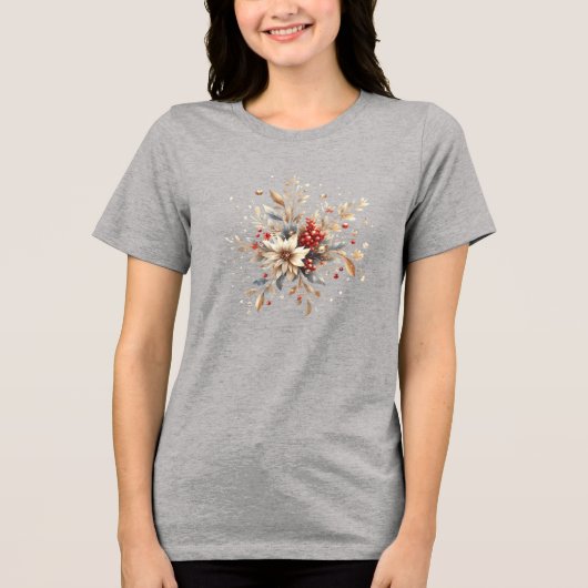 Moderne Vakantiebloemen Dames T-Shirt (Voorkant)