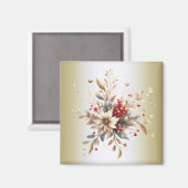 Moderne vakantiebloemen magneet (Voorkant / Achterkant)