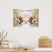 Moderne Vakantiebloemen Poster (Keuken)