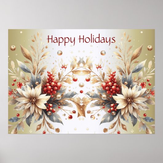 Moderne Vakantiebloemen Poster (Voorkant)