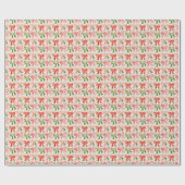 Moderne Vakantiebogen Rood Groen Roze Kerst Cadeaupapier (Vlak)