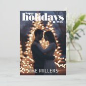 Moderne Vakantiefoto Kerstfeest Kaart (Staand voorkant)