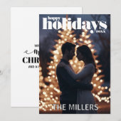 Moderne Vakantiefoto Kerstfeest Kaart (Voorkant / Achterkant)