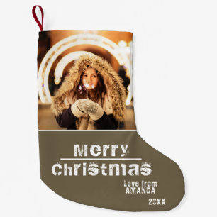 Moderne vakantiefoto Kerstmis Kleine Kerstsok