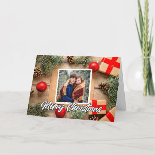 Moderne vakantiefoto sjabloon Vrolijk kerstfeest