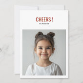 Moderne vakantiefotokaart | Red Cheers Kaart (Voorkant)