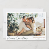 Moderne vakantiefotokaart, vrolijk kerstfeest feestdagenkaart (Voorkant)