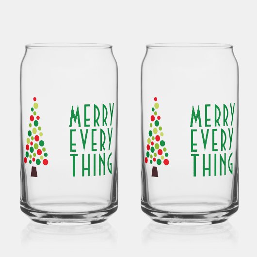 Moderne Vakantievakantiegboom Blikvorm Glas (Voorkant)