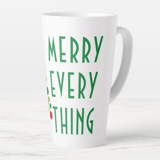 Moderne Vakantievakantiegboom Latte Mok (Rechterhoek)