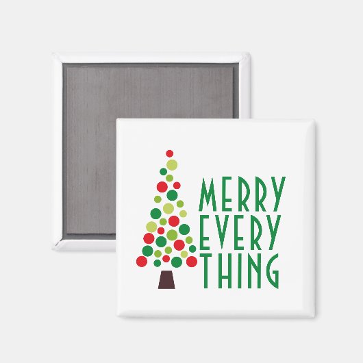 Moderne Vakantievakantiegboom Magneet (Voorkant / Achterkant)