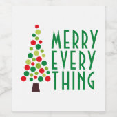 Moderne Vakantievakantiegboom Wijn Etiket (Enkel label)