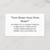 Moderne vakantieverhuur op maat Logo Visitekaartje (Achterkant)