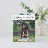 Moderne vakantiewensen Fotoscript Feestdagenkaart (Staand voorkant)