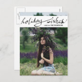 Moderne vakantiewensen Fotoscript Feestdagenkaart (Voorkant / Achterkant)