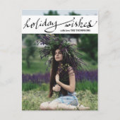 Moderne vakantiewensen Fotoscript Feestdagenkaart (Voorkant)