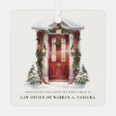 Moderne vakantiewensen Zakelijk Metalen Ornament (Achterkant)