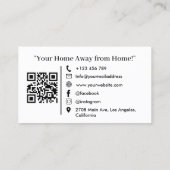 Moderne vakantiewoning QR code Logo Visitekaartje (Achterkant)