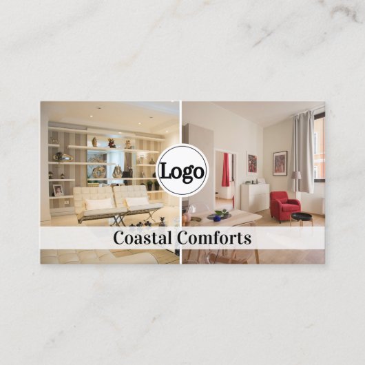 Moderne vakantiewoning QR code Logo Visitekaartje (Voorkant)