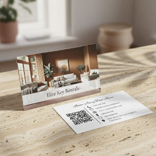 Moderne vakantiewoning Social Media Foto QR Code Visitekaartje