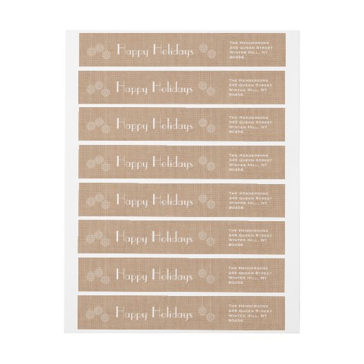 Moderne vakantiewrap rond etiket - bruin (Vel)