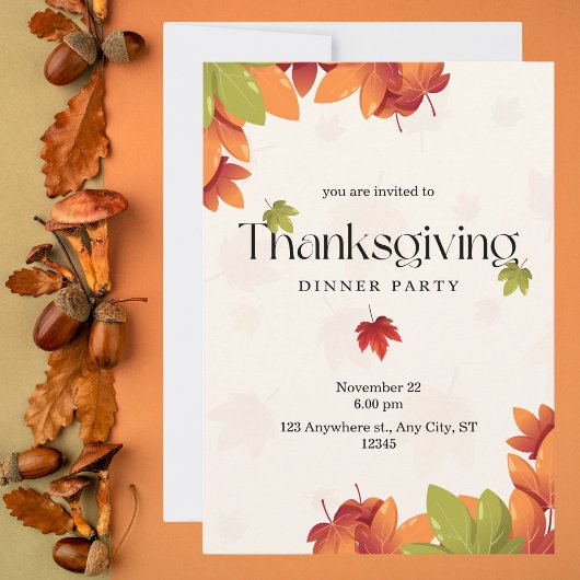 Moderne val laat Thanksgiving eten Kaart