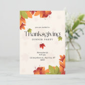 Moderne val laat Thanksgiving eten Kaart (Staand voorkant)