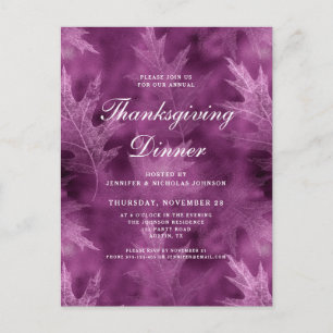 Moderne val laat Thanksgiving eten Uitnodiging Briefkaart