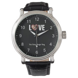 Moderne Valentijn Custom Foto en Liefde Bericht Horloge