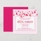 Moderne Valentijn harten Bridal Shower-uitnodiging Kaart (Voorkant / Achterkant)