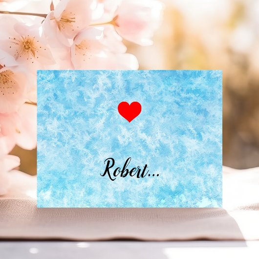 Moderne Valentijn Love Heart Blue Background Briefkaart