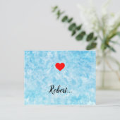 Moderne Valentijn Love Heart Blue Background Briefkaart (Staand voorkant)