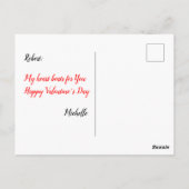 Moderne Valentijn Love Heart Blue Background Briefkaart (Achterkant)