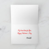 Moderne Valentijn Love Heart Blue Background Feestdagen Kaart (Binnen)