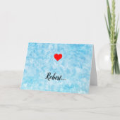 Moderne Valentijn Love Heart Blue Background Feestdagen Kaart (Voorkant)