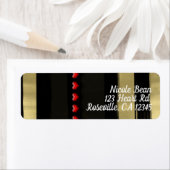 Moderne Valentijn met glam Black en Gold Red Heart Etiket (Insitu)