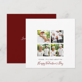 Moderne Valentijn met vier foto's met hoge kleuren Feestdagenkaart