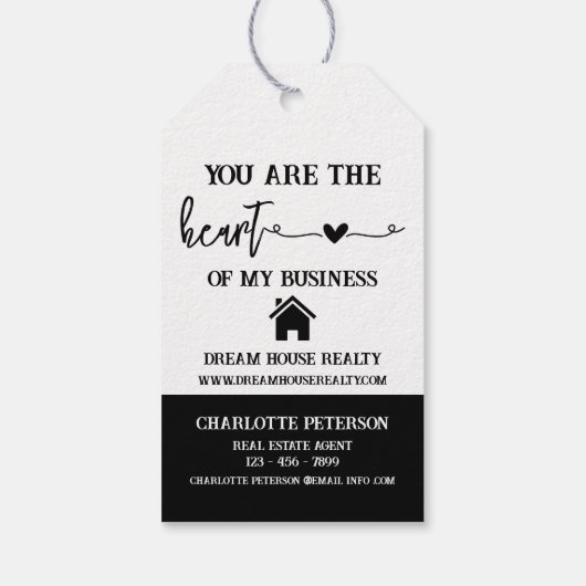 Moderne Valentijn voor de promotie van Real Estate Cadeaulabel (Achterkant)