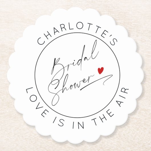 Moderne Valentijnsdag bruidsboeket Kartonnen Onderzetters (Voorkant)