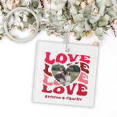 Moderne Valentijnsdag Custom Couple Foto Sleutelhanger