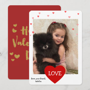 Moderne Valentijnsdag fotokaart, eenvoudige valent Feestdagenkaart