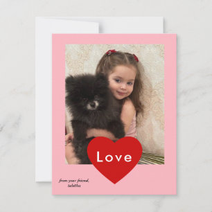 Moderne Valentijnsdag fotokaart, eenvoudige valent Feestdagenkaart